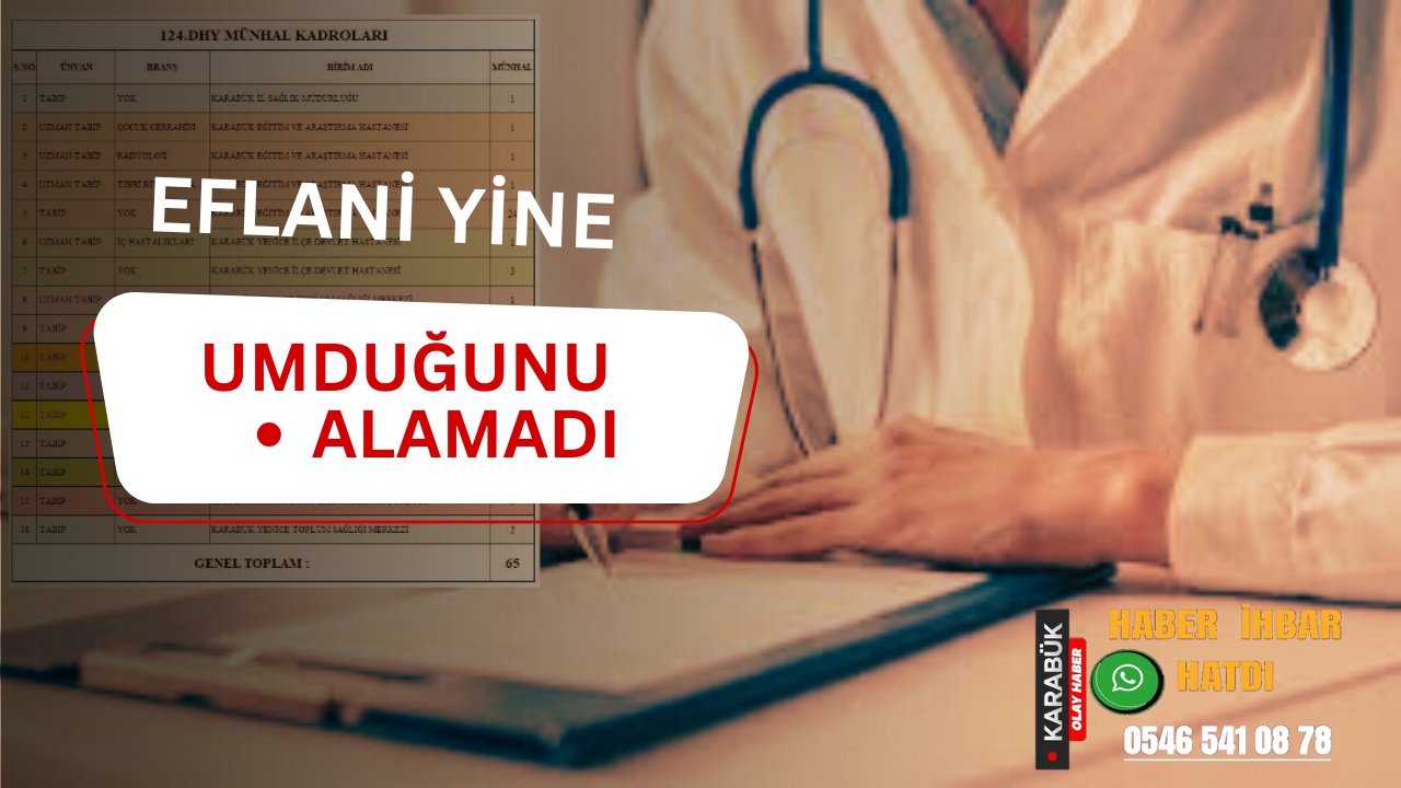Eflani’nin Dahiliye Doktor Umudu Hayal Oldu